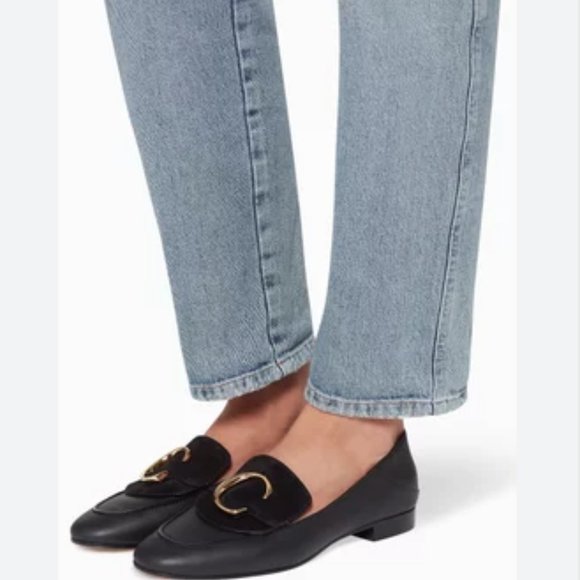 🖤 CHLOÉ Black Leather C Logo Loafers | Size 40/US 10 🖤 - Picture 1 of 12
